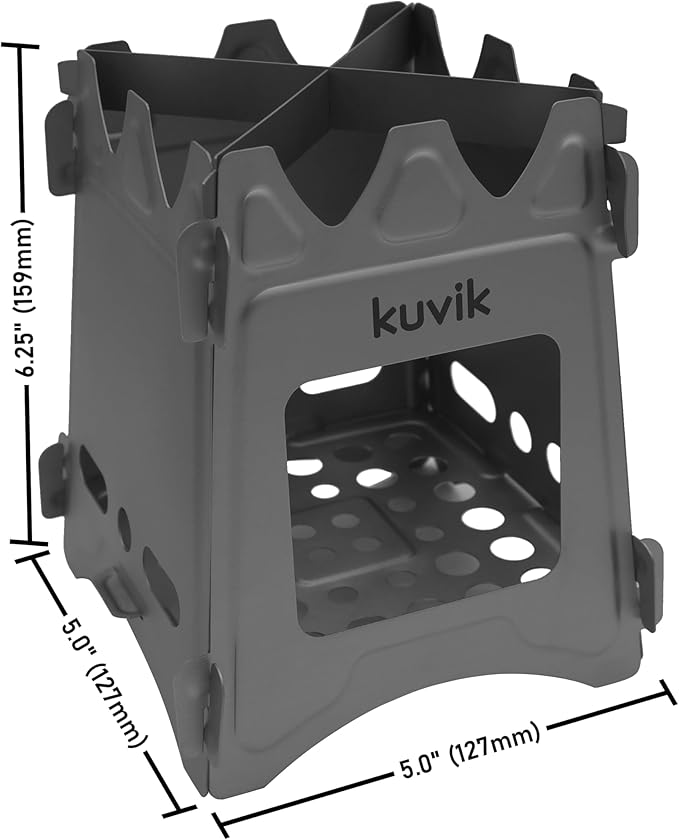 Kuvik Titanium Wood Stove - Ultralight and Compact Stove for Backpacking, Camping, and Survival