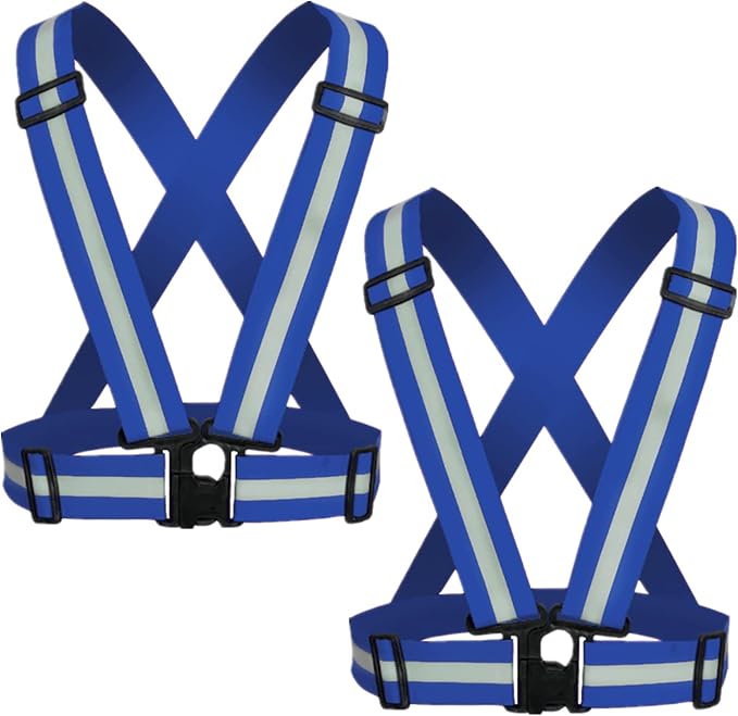 Reflective Strap Safety Vest Gear - 2-10 Pack Adjustable High Visible Reflective Running Gear for Women Men Night