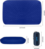 Camping Pillow Memory Foam, Easy to Fold, Camping Essentials, Small Travel Pillows with Portable Bag, Hiking Pillow for Backpacking, Anti-Pilling Pillow Cover (Blue)