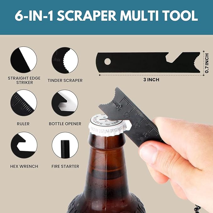 The Friendly Swede XL Ferro Rod Fire Starter Tool — Flint and Steel Fire Starter Survival Tool w/Large Ferro Rod; Weatherproof Firestarter for Camping & Hiking; Flint and Steel Kit w/Cylinder Case