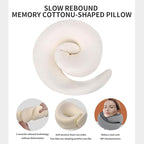 Cloud Sleep Travel Pillow｜360° Adjustable Neck Pillow for Airplane & Office｜NASA Memory Foam｜Free Eye Mask & Earplugs (Dark Blue)