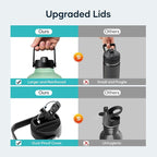 BUZIO 64oz Insulated Water Bottle, Triple Wall Stainless Steel (Cold for 48 Hrs) Leakproof Half gallon Jug/Flask with Straw Lid and Carry Bag for Sports Hiking, Camping, Gradient Green