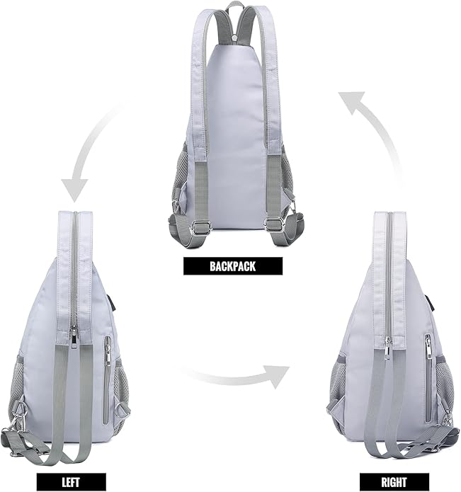 LOVEVOOK Sling Bag for Women Casual Daypack Nylon Crossbody Sling Backpack Travel Shoulder Bag Hiking Daypack