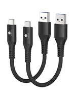 CONMDEX USB C Charger Cable [1ft, 2-Pack] USB 3.1 Gen 2 10Gbps Data Transfer Braided Type C Cord, Short Fast Charging USB to USB C Android Auto Cable Compatible with iPhone 17 16 Galaxy S25, Black