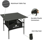 ROCK CLOUD Portable Camping Table Aluminum Folding Camp Table Lightweight Outdoor for Camping Hiking Picnic Backpacking, 28” x 28”