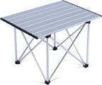iClimb Ultralight Compact Camping Folding Table with Carry Bag (Reinforced Silver - L)