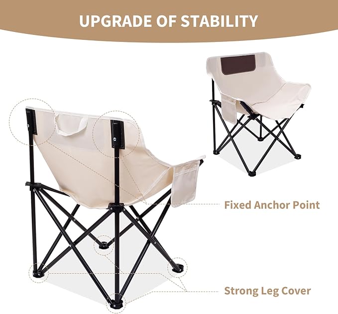 Portable Folding Chair for Sauna, Fast Folding Chair with Carry Bag and Side Pocket Chairs for Adults, Carry Chair for Camping, Tailgates, Beach, and Sports