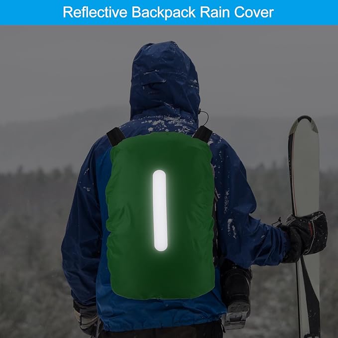 PATIKIL Waterproof Backpack Rain Cover, Non-Slip Backpack Cover with Vertical Reflective Strap Stay Dry for Hiking, Camping, Hunting