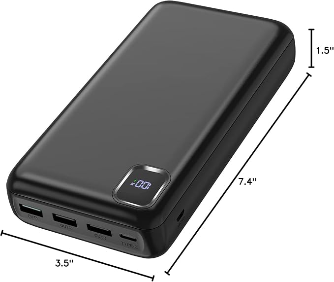 Portable-Charger-Power-Bank - 50000mAh Powerbank PD 30W and QC 4.0 Fast Charging External Battery Pack with USB-C LED 4 Outputs & 2 Inputs Portable Charging for iPhone 15 14 13 pro, Samsung