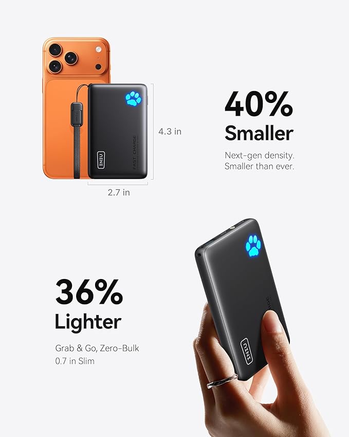 INIU Ultra Small 10000mAh 45W PD Power Bank & Ultra Slim 10000mAh 45W Power Bank Combo