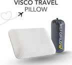 Travel Memory Foam Pillow for Sleeping, Comfortable Camping Pillow, 15.75x11.81x3.94 inches, Easy to Carry Portable Bag, Soft, Breathable, Washable Pillowcase
