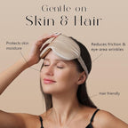 ZIMASILK Adjustable 22 Momme 100% Mulberry Silk Sleep Mask, Upgraded 3D Contoured Cup Eye Mask for Sleeping, Super Soft & Breathable Blindfold, Blackout for Deep Sleeping (Beige)