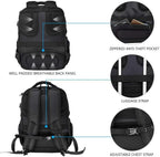 KROSER TSA Friendly Travel Laptop Backpack 17.3 inch XL Computer Backpack Water-Repellent College Daypack Business Backpack with RFID Pockets & USB Port for Men/Women-Black