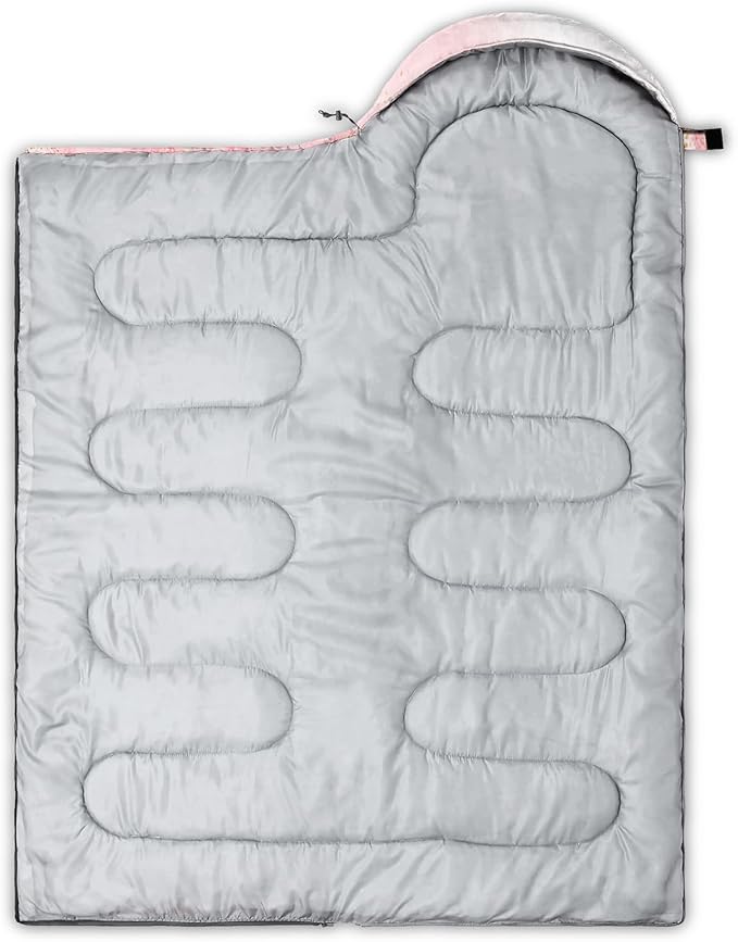 QOOMO Camping Sleeping Bags,3 Season Warm & Cool Weather,Lightweight,Waterproof Sleeping Bags for Adults & Kids,Traveling,and Outdoors,Camping Gear Equipment