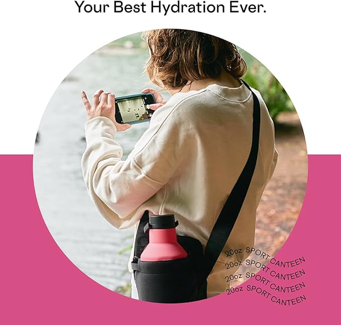 Corkcicle Sport Canteen Insulated Tumbler, Dragonfruit, 20 oz – Reusable Water Bottle Keeps Beverages Cold for 25 Hours & Hot 12 Hours – Cupholder Friendly Tumbler with Screw-On Cap