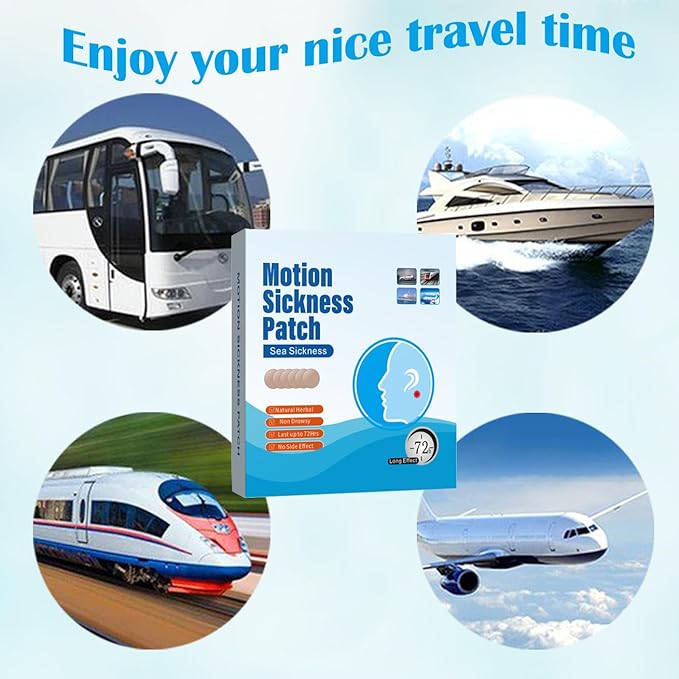 Motion Sickness Patches for Cruise 14PCS - Motion & Sea Sickness Patches Non drowsy Behind Ear for Adults and Kids - for Dizziness NauseaandVertigo.
