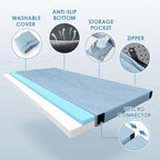 KingChii CertiPUR-US Memory Foam Camping Mattress, Portable Roll Up Travel Car Camping Mattress Sleeping Pad & Floor Mattress, Cot Mattress Guest Bed for Sleepover with Waterproof Cover & Travel Bag