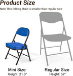 Mini Padded Folding Chairs, Garage Stool, Portable Camping Chair with Cushion, Lightweight Lawn Chair, for Outdoor Sports Events, Patio, Fishing, Hiking, Hunting, Picnic, Beach (Blue)