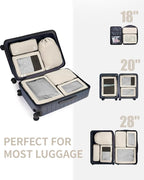 ECOHUB 7 Set Packing Cubes Tear-Resistant Luggage Packing Organizers with Number Icon for Travel Accessories Luggage Suitcase Machine Washable Packing Cubes (Beige)