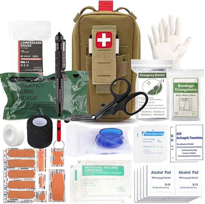 Ifak Trauma Kit, Ifak Med Trauma Kit, Molle Tactical Emergency First Aid Kit Refill Supplies Insert for Duty Belt