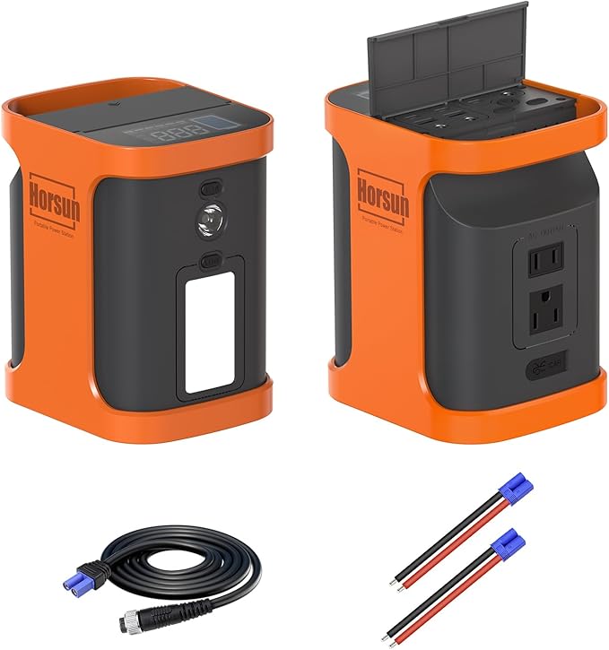 Portable Power Station 99Wh Power Bank AC Max 150W, 12V DC, USB-A, Type-C PD, LED lighjt, Cables for Fishing Power reels Match for Daiwa Shimano for Phone Laptop Home Backup Camping