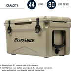 EchoSmile 25/30/35/40/60/75 Quart Rotomolded Cooler, Built to Stand up to The Rigors of The Journey