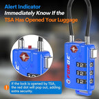 Bright Colors, TSA Approved Cable Luggage Locks 2 Pack Blue, Re-settable Combination with Alloy Body