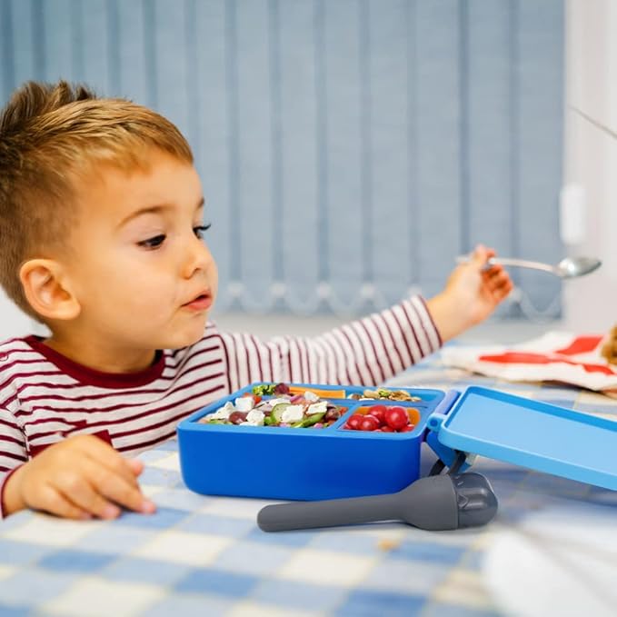 Sophico Travel Utensils Set for Camping and Kids Lunch Box, Stainless Steel Fork and Spoon, Knife Silverware Flatware Sets with Silicone Case - Portable & Leak-proof, Dishwasher Safe (Dark Grey)