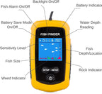 Portable Fish Finder Ice Kayak Fishing Gear Water Depth Finder Handheld Fishfinder with Sonar Transducer and LCD Display
