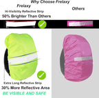 Frelaxy Hi-Visibility Backpack Rain Cover with Reflective Strip 100% Waterproof Ultralight Backpack Cover, Storage Pouch, Anti-Slip Cross Buckle Strap, for Hiking, Camping, Biking, Outdoor, Traveling
