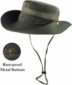 CAMOLAND Mens Fishing Hat Wide Large Brim Sun Hat with Outdoor UV Protection
