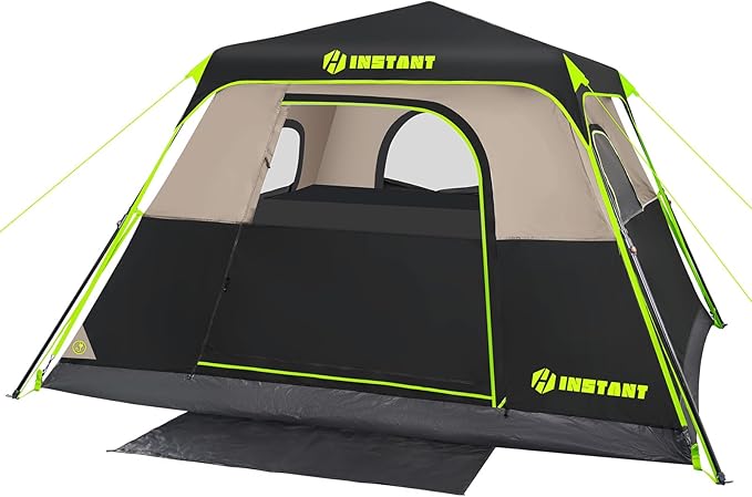 4/6/8 Person Instant Tent, Waterproof Pop Up Tents for Camping with Rainfly, 60 Seconds Easy Setup, Automatic Cabin Tent for Family Camping with Expandable Carry Bag & Upgraded Ventilation