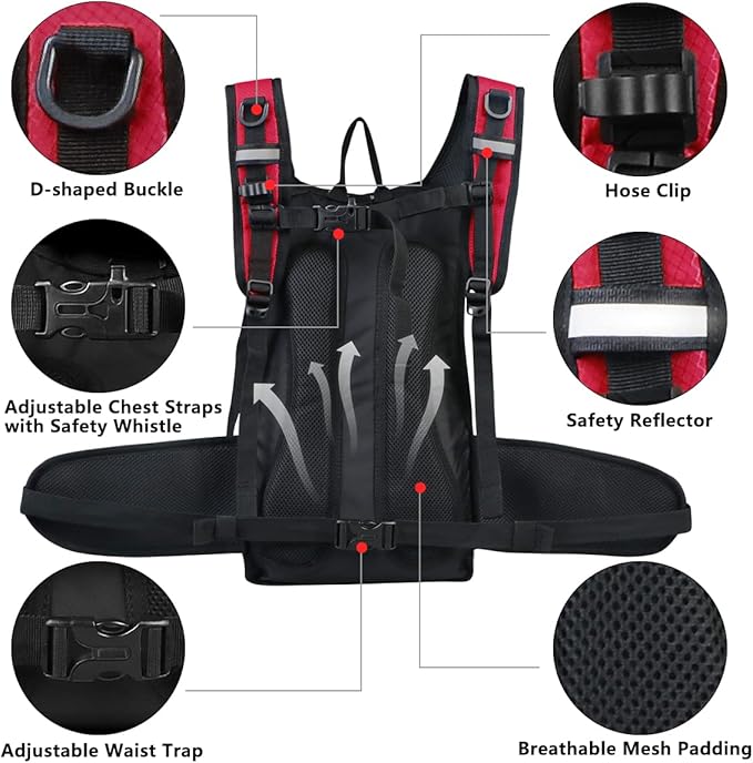 Insulated Hydration Pack Backpack with 3L BPA Free Leak-Proof Water Bladder, Keep Liquids Cool for Up to 5 Hours, Daypack for Hiking, Running, Cycling, Hunting, Climbing