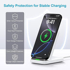 Fast Wireless Charging Station for Google Pixel 10/9a/9/9 Pro/9 Pro XL/Fold/8 Pro/8a/8/7 Pro, Android Phone Wireless Charger Stand Desk with QC3.0 Adapter for Samsung Galaxy S25/S24 Ultra iPhone 17 16