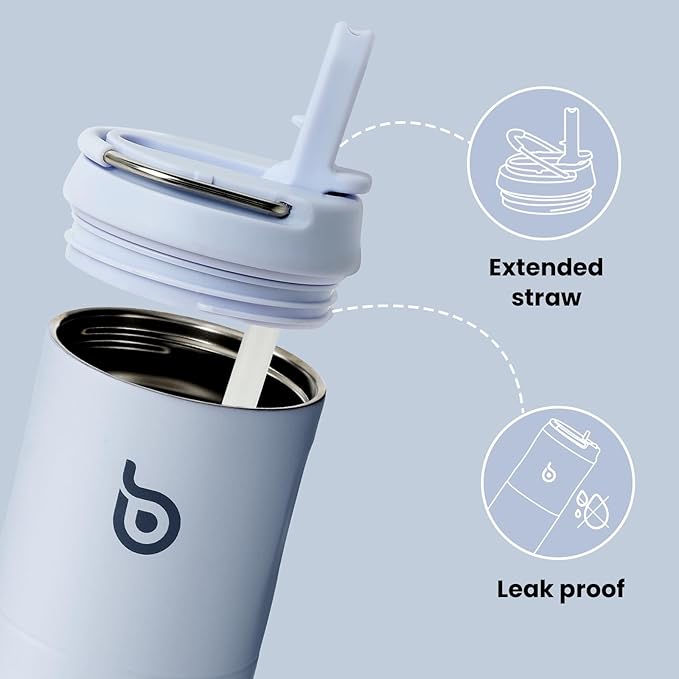 BOTTLE BOTTLE Insulated Water Bottle 24oz with Straw Lid and Handle for Sports Travel Gym Stainless Steel Water Bottles Double-Wall Vacuum Metal Leak Proof BPA-Free