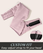 Zenssia Satin Sleep Mask for Women and Men, Lightweight Padded Eye Mask with Adjustable Strap, Comfort Blackout for Travel and Nap - Light Plum