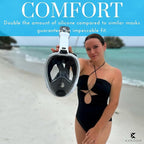 Khroom Full Face Snorkel Mask for Adults | New Valve Tech for Easy Breathing | 3X Larger Air Intake | Leak-Proof & Anti-Fog | Premium Snorkel Gear | Scuba Mask with Action Cam Mount