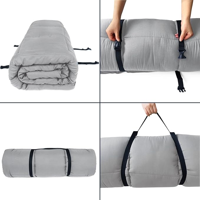 SPRINGSPIRIT Cot Mattress Topper (Improved Thickness), Foam Quilted Pads for Camping, Soft Comfortable Sleeping Cot Mattress Pad Only, Camping Pad 75"x30" for Camp Cot/Rv Bunk/Narrow Twin Beds, Navy