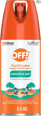 OFF! Family Care Insect & Mosquito Repellent I, Smooth & Dry Bug Spray for the Beach, Backyard, Picnics and More, 2.5 oz. (Pack of 12)