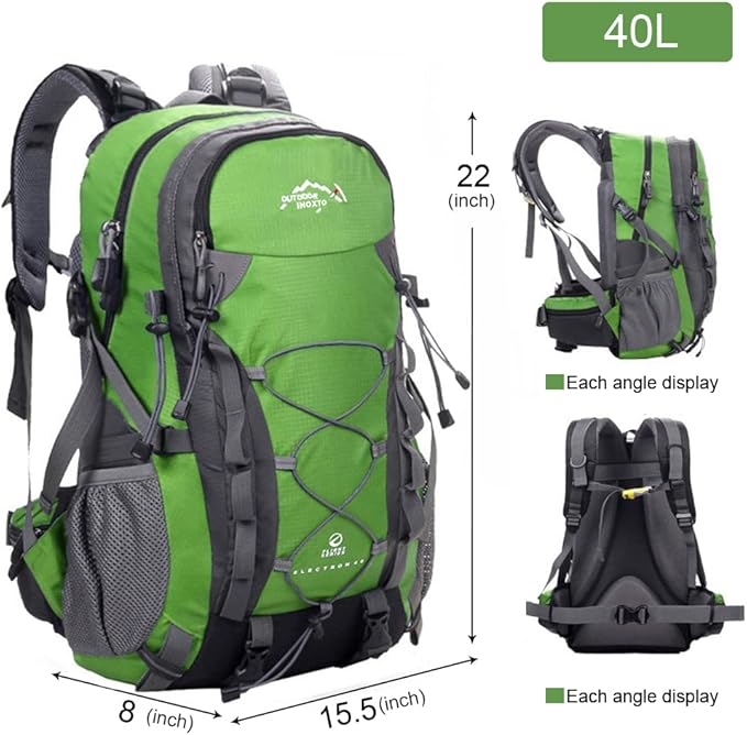 INOXTO lightweight Hiking Backpack 35L/40L Hiking Daypack with Waterproof Rain Cover for Travel Camping Outdoor Men and Women