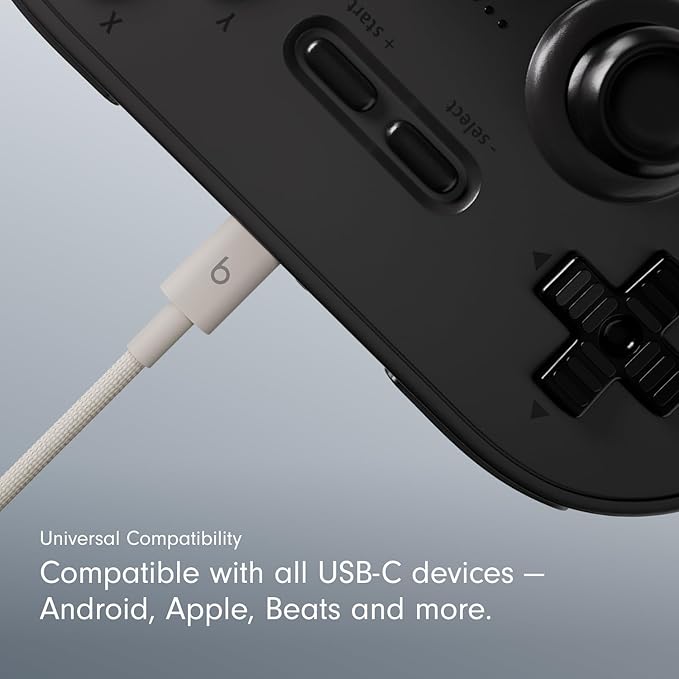 Beats USB-C to USB-C Woven Cable Fast Charging Durable/Tangle-Free Compatible Charger for Apple & Android Devices (1.5 m, 5 ft) - Surge Stone