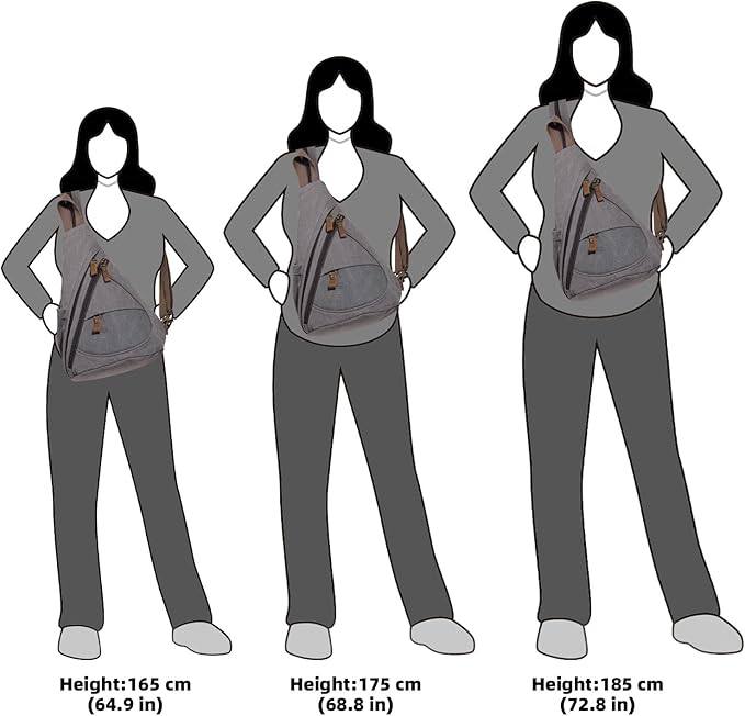 KL928 Canvas Sling Bag - Small Crossbody Backpack Shoulder Casual Daypack Rucksack for Men Women(Large Version)