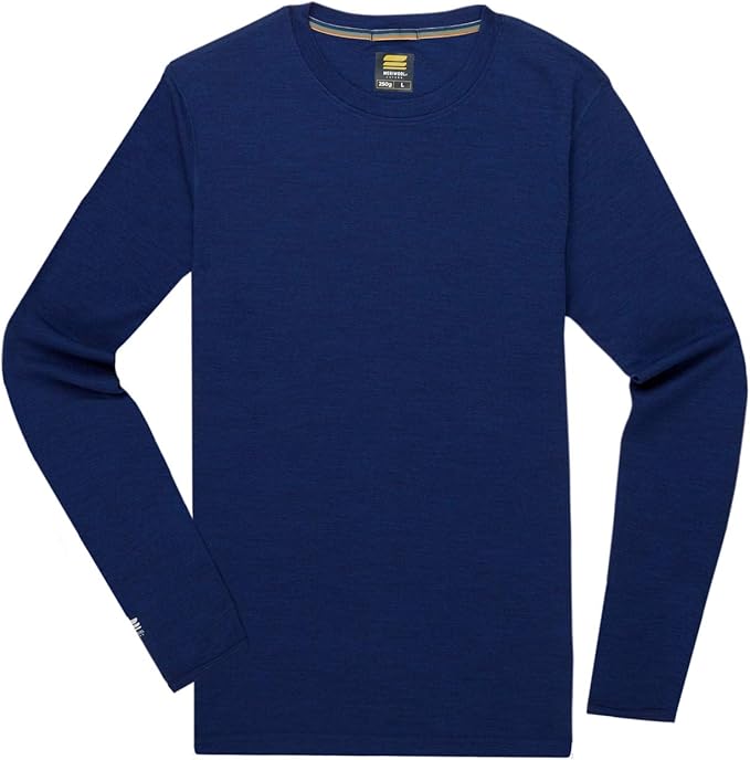 MERIWOOL Mens Base Layer - 100% Merino Wool Midweight Long Sleeve Thermal Shirt