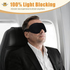 Premium Ultra-Light Sleep Mask, Only 0.73oz, 100% Light Blocking, Comfortable 3D Countered Memory Foam, Lash Extension Eye Masks for Sleep, Travel, Office, for Men Women Side Sleeper, Black