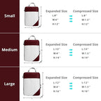 9 Set Compression Packing Cubes for Travel - Compressible, Lightweight, and Space-Saving Packing Cubes, Travel Essentials for Women, Wine