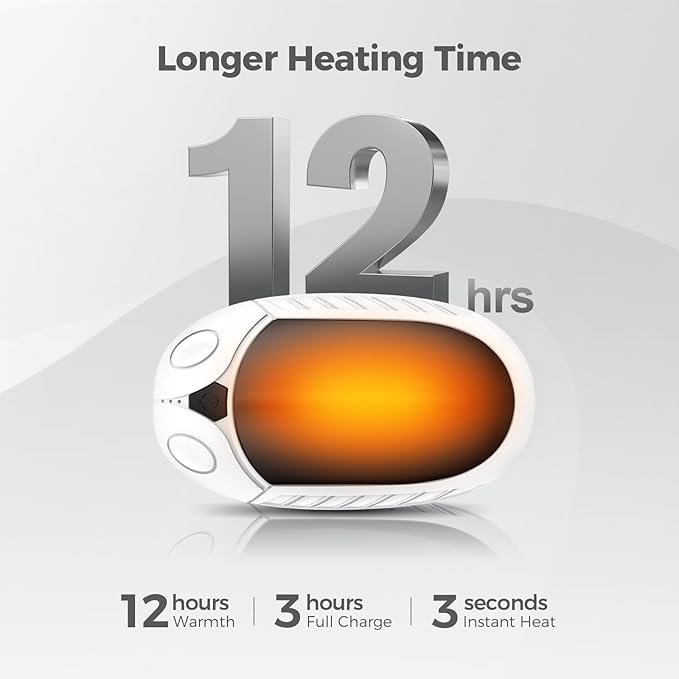 Classic Hand Warmers Rechargeable 2 Pack, AI Temperature Control Pocket Size Electric Handwarmers, Quick Charge Portable Hand Warmer Great Gift for Christmas Outdoors, Hunting, Golf, Camping