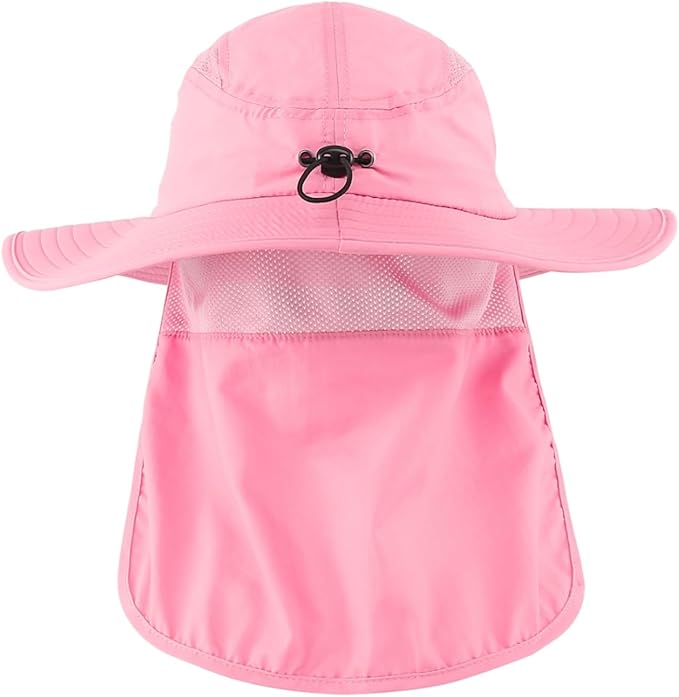 Home Prefer UPF 50+ Mens Wide Brim Fishing Hat with Neck Flap Sun Hat for Men Women Sun Protection Cap