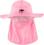 Home Prefer UPF 50+ Mens Wide Brim Fishing Hat with Neck Flap Sun Hat for Men Women Sun Protection Cap