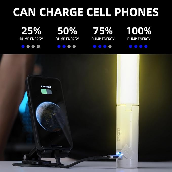 Folding LED Camping Lantern Flashlight, Allspark USB Rechargeable Collapsible Waterproof Tent Lights,Magnetic Hanging Light for Hurricanes Emergency Power Outages,with Retractable Triangular Bracket