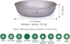 iBasingo Titanium Pan Dish Plate with Carry Mesh Bag Ultralight for Outdoor Camping Tableware Cookware Mess Kit A-Ti1101T